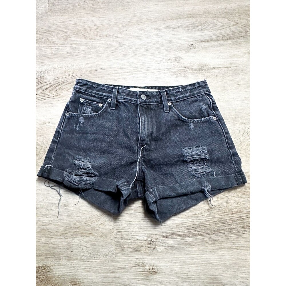 Lovers + Friends Dylan Boyfriend Shorts Black 27 Womens